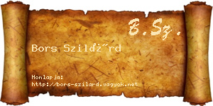 Bors Szilárd névjegykártya