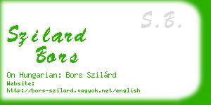 szilard bors business card