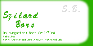 szilard bors business card